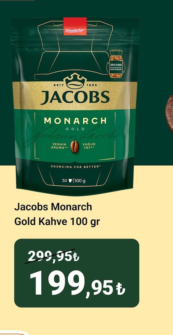 Jacobs Monarch Gold Kahve 100 Gr