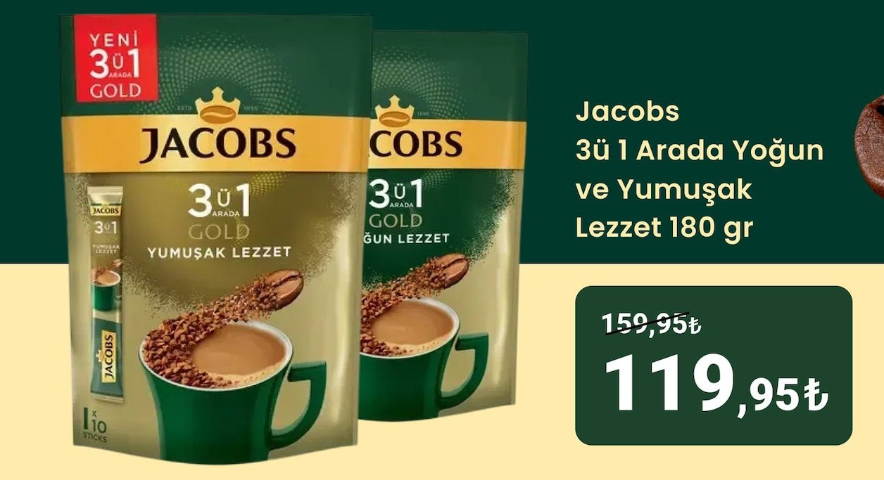 Jacobs 3Ü 1 Arada Yoğun Ve Yumuşak Lezzet 180 Gr