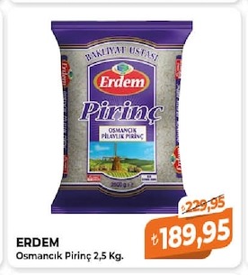 Erdem Osmancık Pirinç 2,5 Kg.