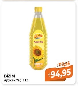 Bizim Ayçiçek Yağı 1 Lt