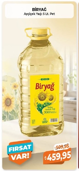 Biryağ Ayçiçek Yağı 5 Lt. Pet