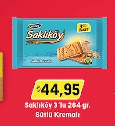 Saklıköy 3'Lü 264 Gr. Sütlü Kremalı