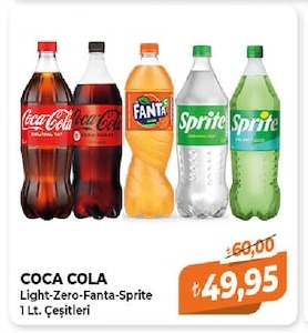 Coca Cola Light-Zero-Fanta-Sprite 1 Lt. Çeşitleri