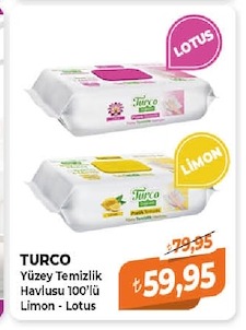 Turco Yüzey Temizlik Havlusu 100'Lü Limon - Lotus