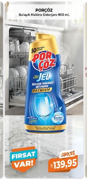 Porçöz Bulaşık Makine Deterjanı 900 Ml