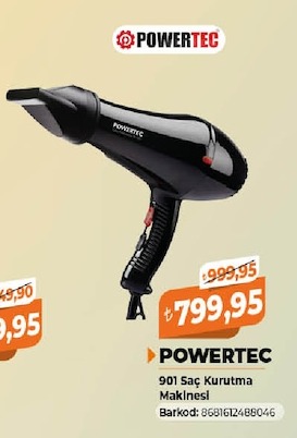 Powertec 901 Saç Kurutma Makinesi