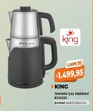 King Tremolo Çay Makinesi Kcm335