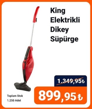 King Elektrikli Dikey Süpürge