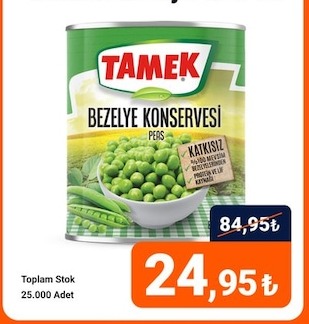 Tamek Bezelye Konservesi Pers