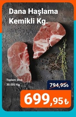 Dana Haşlama Kemikli Kg.