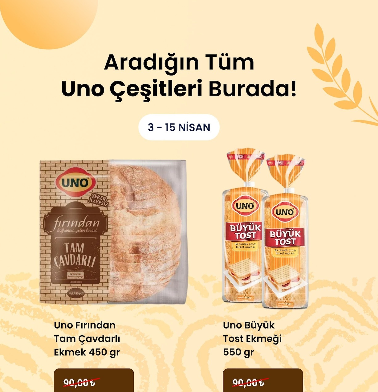 Uno Fırından Tam Çavdarlı Ekmek 450 Gr