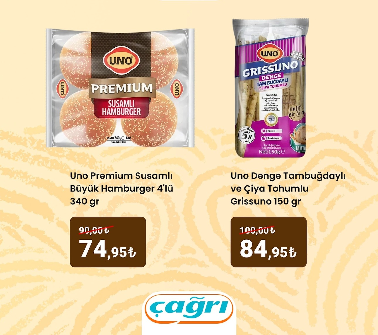 Uno Premium Susamlı Büyük Hamburger 4'Lü 340 Gr