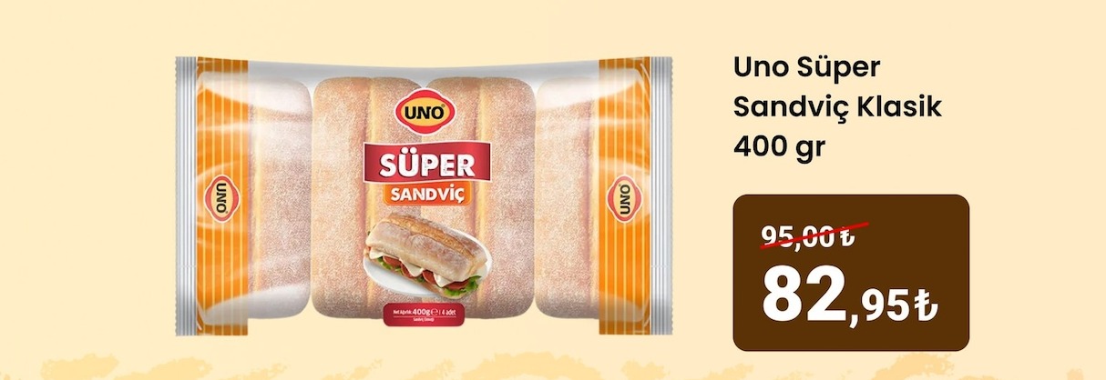 Uno Süper Sandviç Klasik 400 Gr
