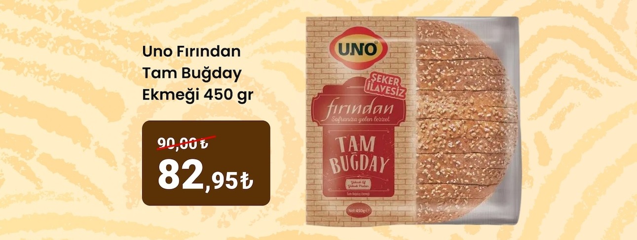 Uno Fırından Tam Buğday Ekmeği 450 Gr