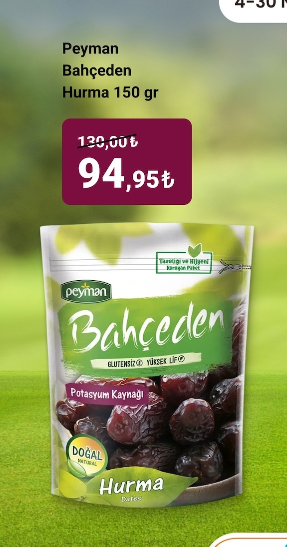 Peyman Bahçeden Hurma 150 Gr