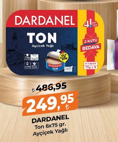 Dardanel Ton 6X75 Gr Ayçiçek Yağli