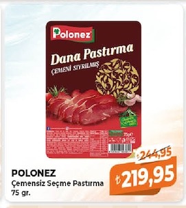 Polonez Çemensiz Seçme Pastırma 75 Gr.