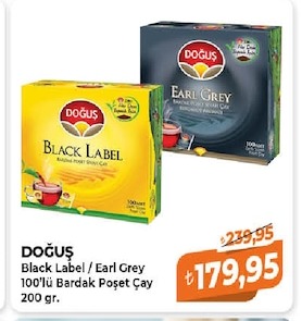 Doğuş Black Label / Earl Grey 100'Lü Bardak Poşet Çay 200 Gr.
