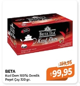 Beta Kızıl Dem 100'Lü Demlik Poşet Çay 320 Gr.