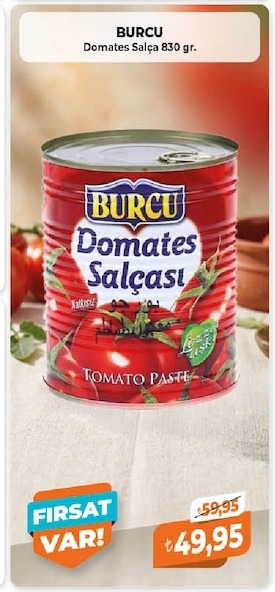 Burcu Domates Salça 830 Gr.