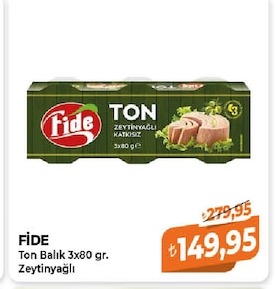 Fide Ton Balık 3X80 Gr. Zeytinyağlı