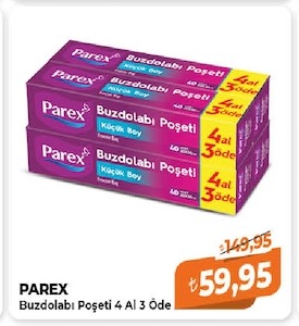 Parex Buzdolabı Poşeti 4 Al 3 Öde