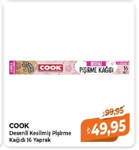 Cook Desenli Kesilmiş Pişirme Kağıdı 16 Yaprak