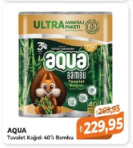 Aqua Tuvalet Kağıdı 40'Lı Bambu