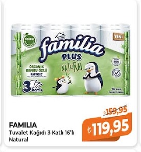 Familia Tuvalet Kağıdı 3 Katlı 16'Lı Natural