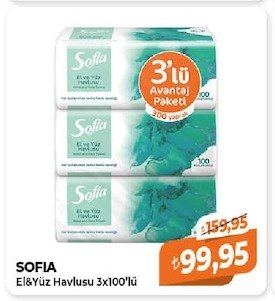 Sofia El&Yüz Havlusu 3X100'Lü