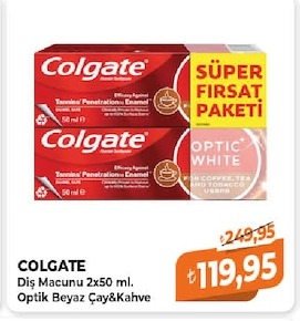 Colgate Diş Macunu 2X50 Ml. Optik Beyaz Çay&Kahve
