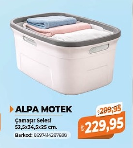 Alpa Motek Çamaşır Sepeti 52,5X34,5X25 Cm.