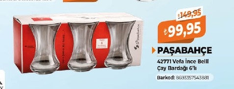 Paşabahçe 42771 Vefa Ince Belli Çay Bardağı 6'Lı