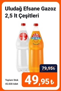 Uludağ Efsane Gazoz 2,5 Lt Çeşitleri