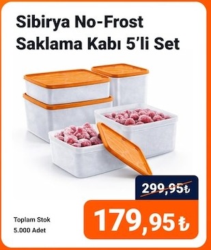 Sibırya No-Frost Saklama Kabı 5'Li Set