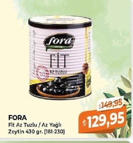 Fora Fit Az Tuzlu Az Yağlı Zeytin 430 Gr. (181-230)