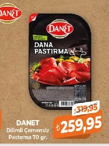 Danet Dilimli Çemensiz Pastırma 70 Gr.