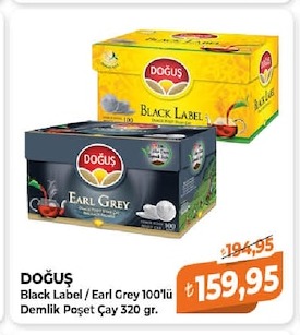 Doğuş Black Label / Earl Grey 100'Lü Demlik Poşet Çay 320 Gr.