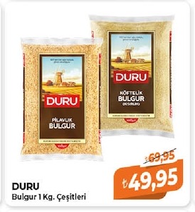 Duru Bulgur 1 Kg. Çeşitleri