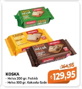 Koska Tahin Helva 200 Gr. Fistikli - Helva 500 Gr. Kakaolu-Sade