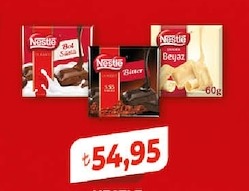 Nestle Klasik Bol Sütlü, Bitter, Beyaz Çikolata 60G