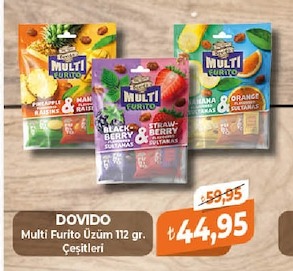 Dovido Multi Furito Üzüm 112 Gr Çeşitleri