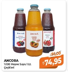Ancora %100 Meyve Suyu 1 Lt. Çeşitleri