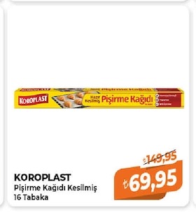 Koroplast Pişirme Kağıdı Kesilmiş 16 Tabaka