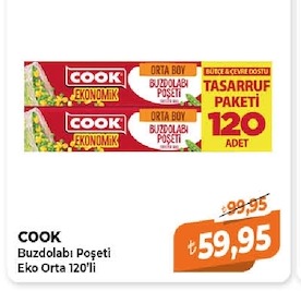 Cook Buzdolabı Poşeti Eko Orta 120'Li