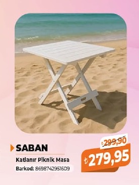 Saban Katlanır Piknik Masa