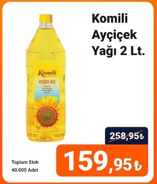 Komili Ayçiçek Yaği 2 Lt.