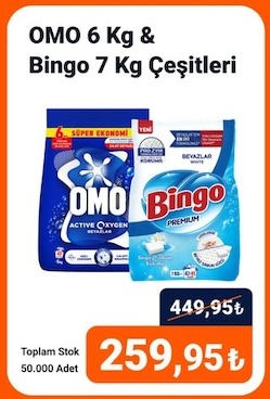 Omo 6 Kg & Bingo 7 Kg Çeşitleri