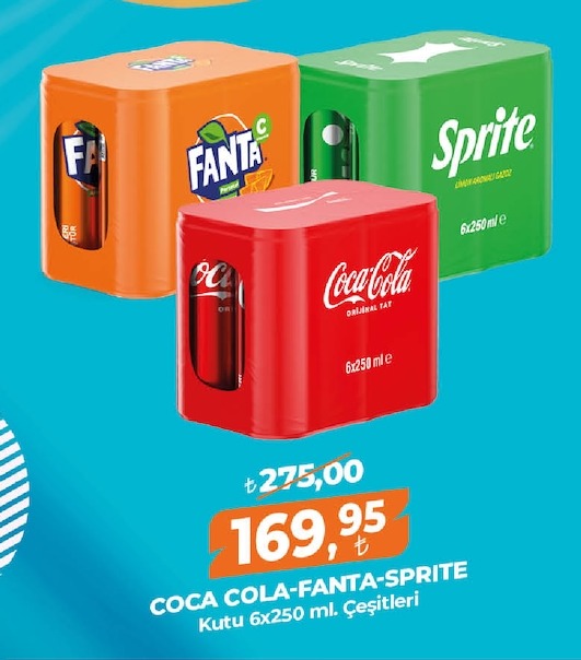 Coca-Cola Fanta Sprite Kutu 6X250 Ml Çeşitleri