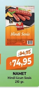 Namet Hindi Uzun Sosis 210 Gr.